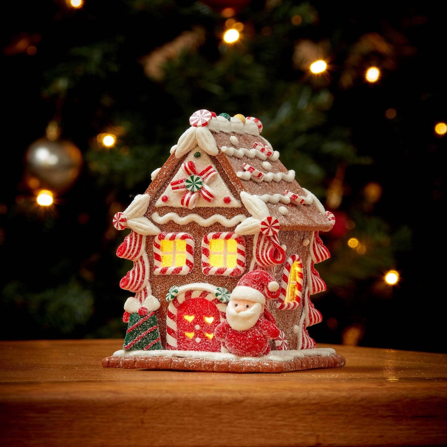 Christmas  -  Gingerbread Santa Candy Cane Cottage  -  60418221
