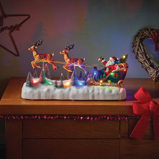 Christmas  -  Flying Reindeer Sleigh Scene  -  60418235