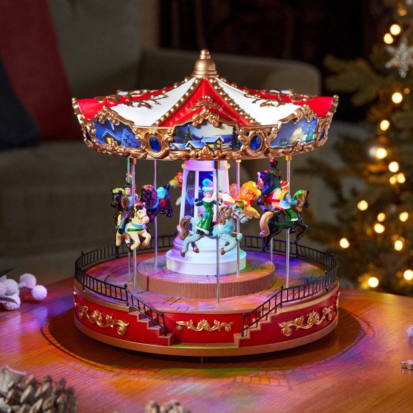 -  Animated Magic Carousel Snow Scene  -  60418237