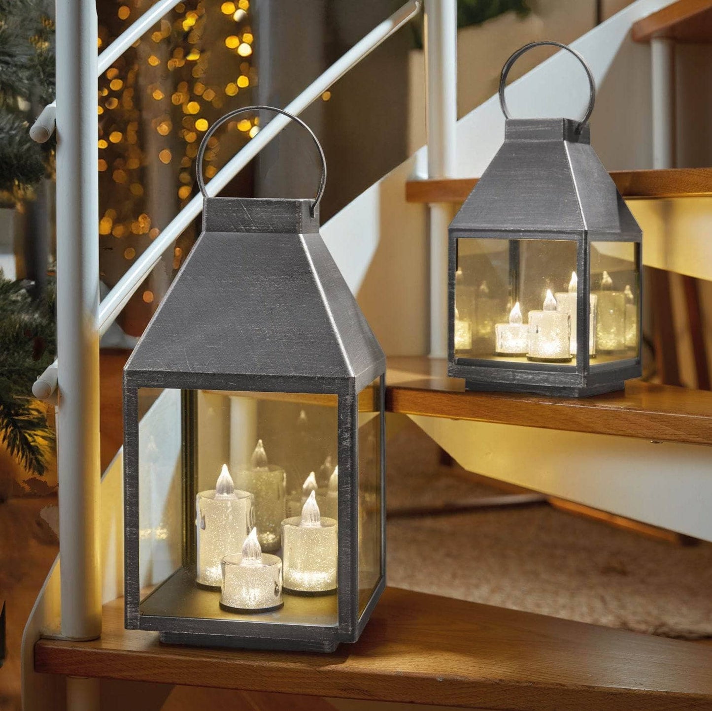 Christmas  -  Silver Sparkle Lantern - Small  -  60418242