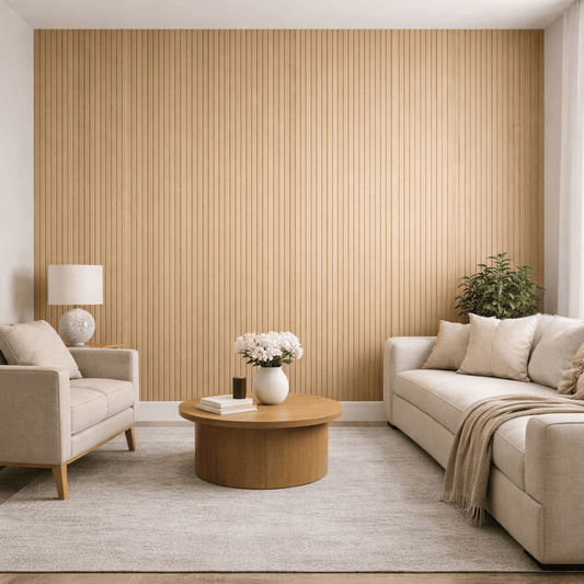 Wall Panelling  -  Tambour Single Semi-Circle Panel - White Oak  -  60418260