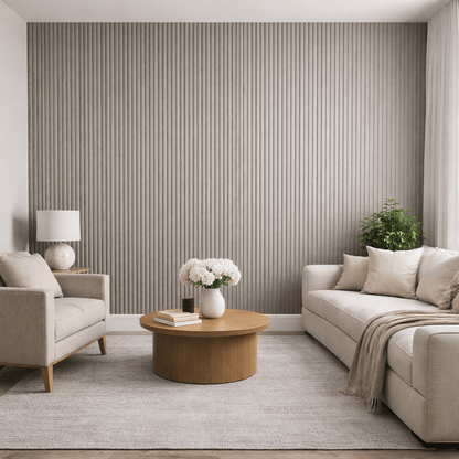 Wall Panelling  -  Tambour Single Semi-Circle Panel - Grey Oak  -  60418261