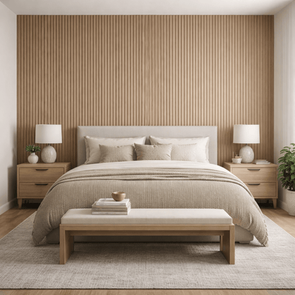 Wall Panelling  -  Tambour Double Semi-Circle Panel - Walnut  -  60418263