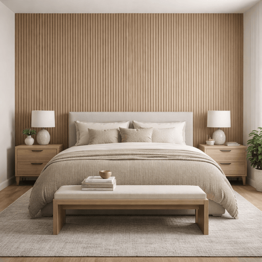 Wall Panelling  -  Tambour Double Semi-Circle Panel - Walnut  -  60418263