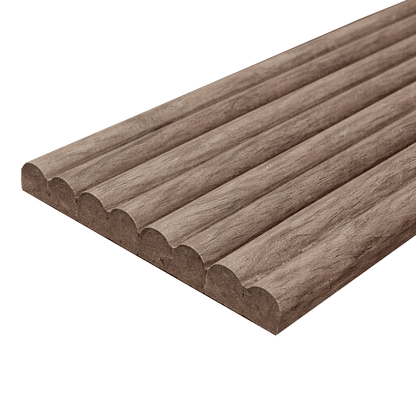 Wall Panelling  -  Tambour Double Semi-Circle Panel - Walnut  -  60418263