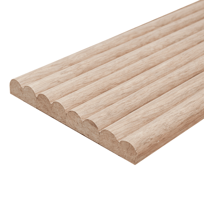 Wall Panelling  -  Tambour Double Semi-Circle Panel - White Oak  -  60418264