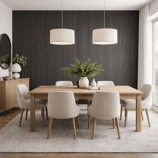 Wall Panelling  -  Tambour Double Semi-Circle Panel - Black Oak  -  60418266