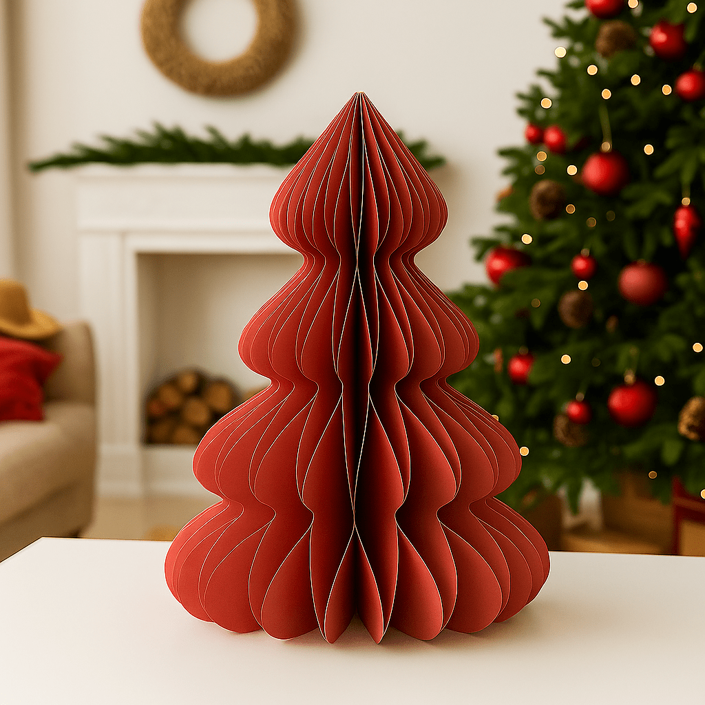 Christmas  -  Red Paper Tree Decoration - 40cm  -  60450736