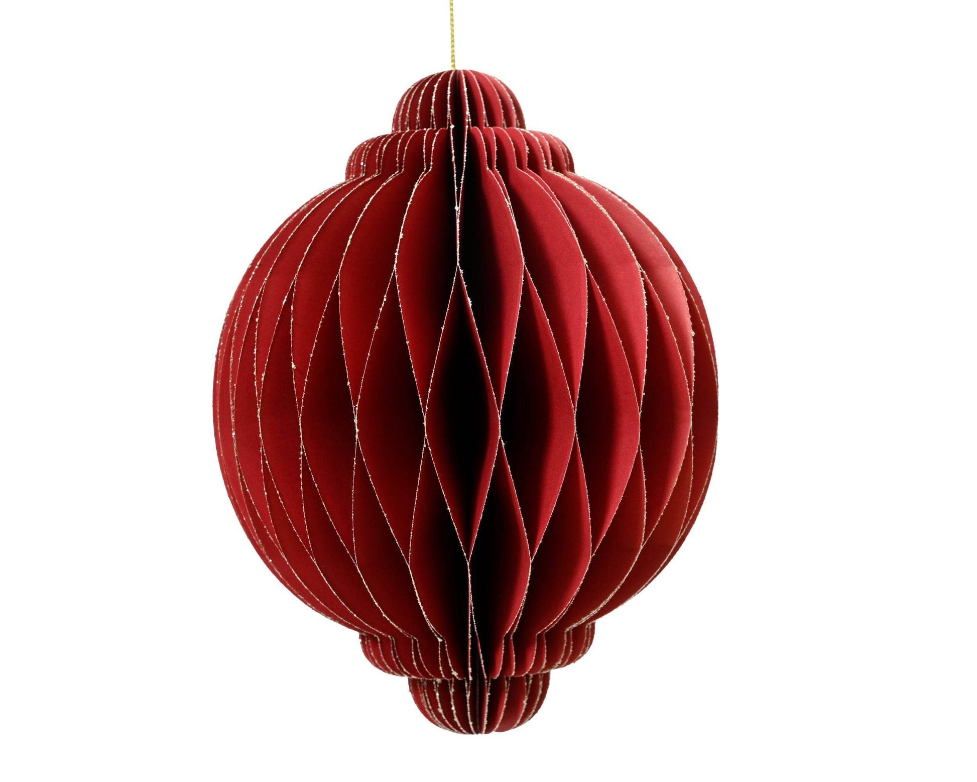 Christmas  -  Red Paper Onion Christmas Decoration - 15cm  -  60450739