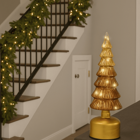Christmas  -  LED Rotating Glass Christmas Tree - Copper  -  60450744