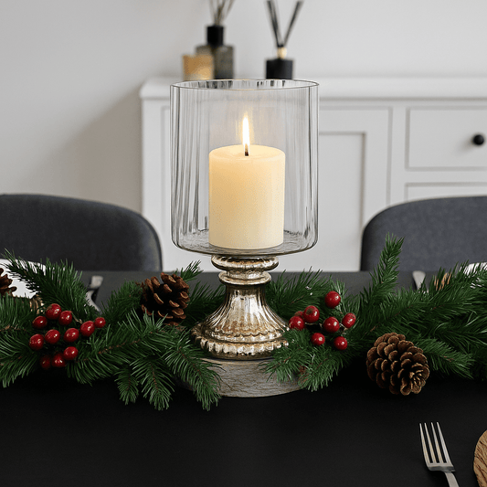 Christmas  -  Glass Hurricane Candle Holder - 25cm  -  60450756