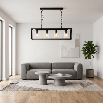 Lights  -  Leipzig 4 Light Pendant Ceiling Light - Black  -  60450803