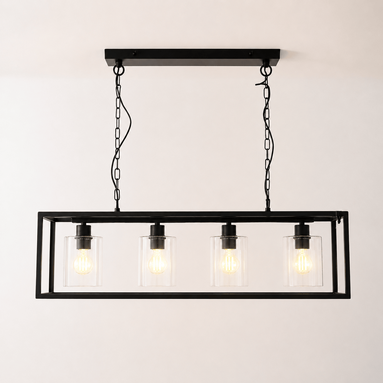 Lights  -  Leipzig 4 Light Pendant Ceiling Light - Black  -  60450803