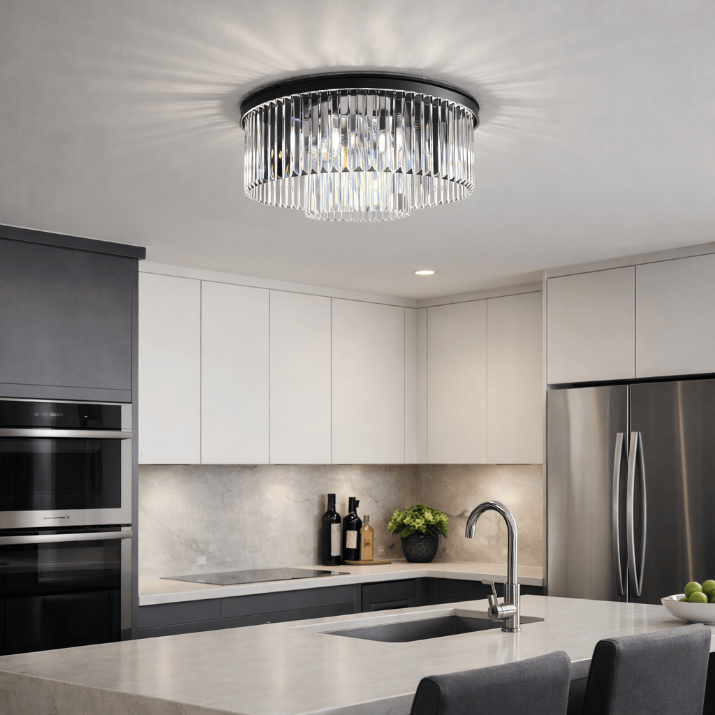 Lights  -  Cologne 6 Light Flush Ceiling Light - Black  -  60450805