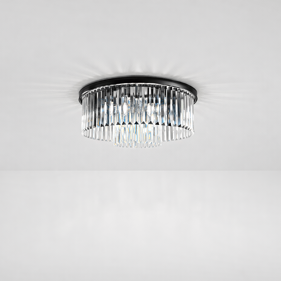 Lights  -  Cologne 6 Light Flush Ceiling Light - Black  -  60450805