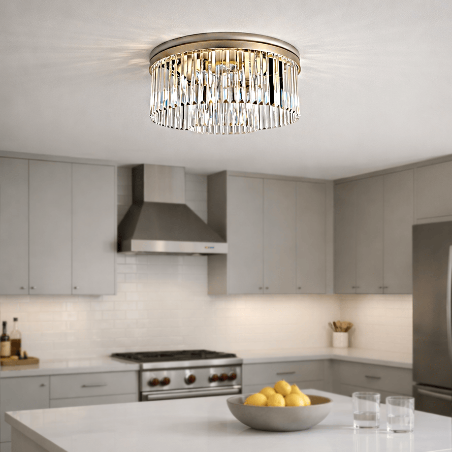 Lights  -  Cologne 6 Light Flush Ceiling Light - Gold  -  60450806