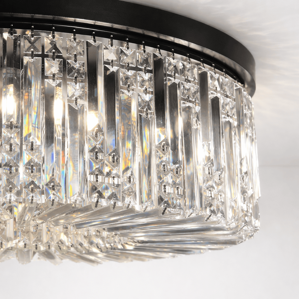 Lights  -  Cologne 8 Light Flush Ceiling Light - Black  -  60450807