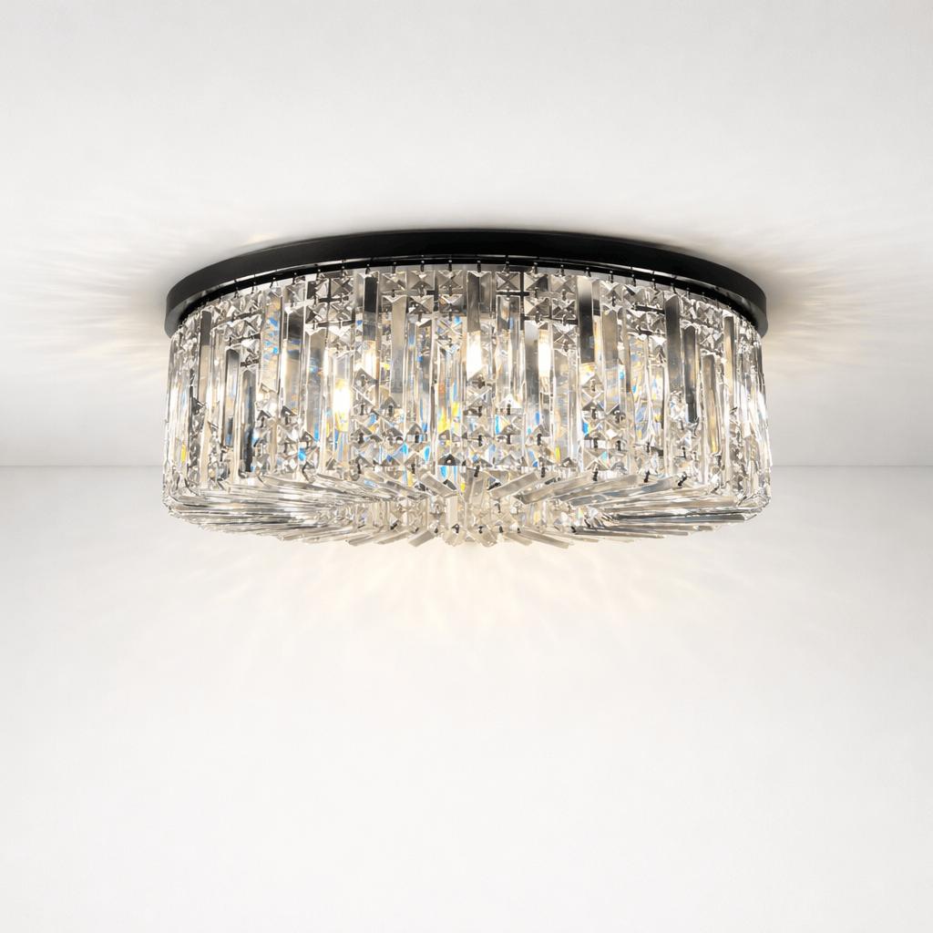 Lights  -  Cologne 8 Light Flush Ceiling Light - Black  -  60450807