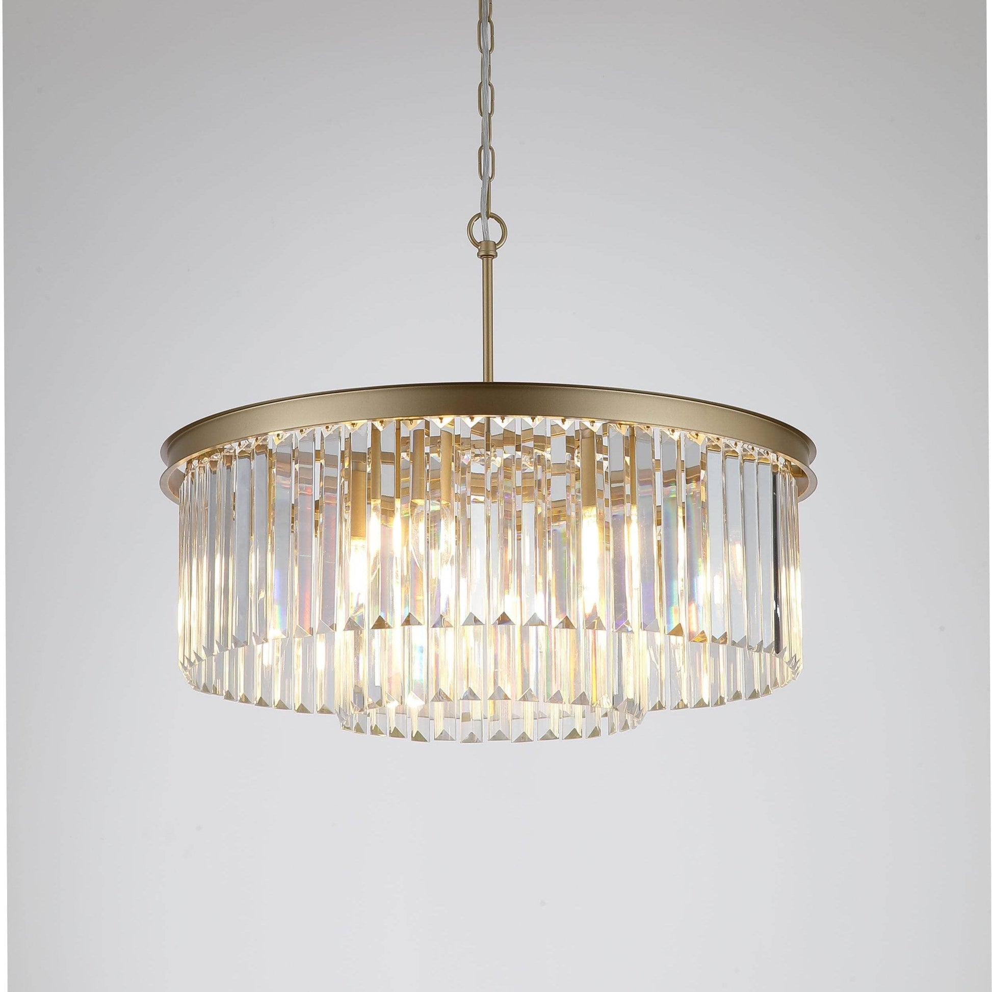 Lights  -  Cologne 6 Light Pendant Matt Gold with Clear Crystal Light  -  60450810