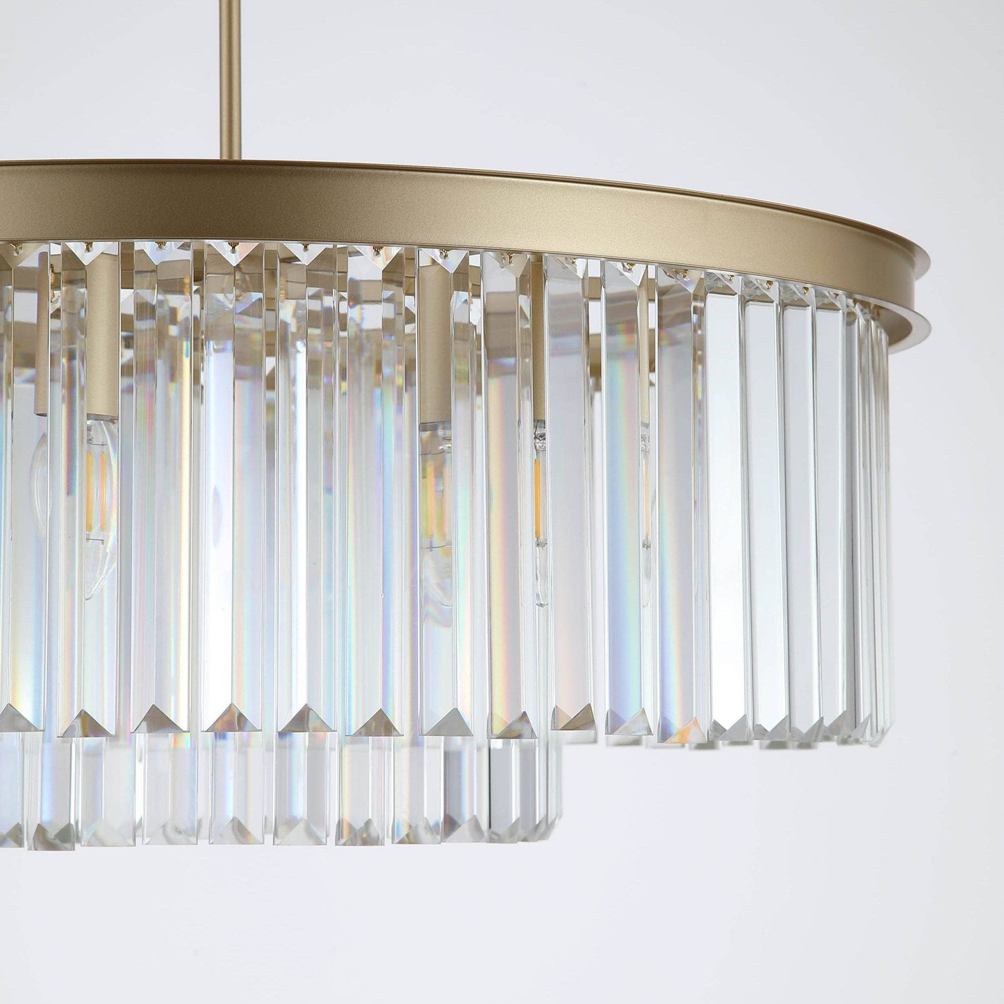 Lights  -  Cologne 6 Light Pendant Matt Gold with Clear Crystal Light  -  60450810