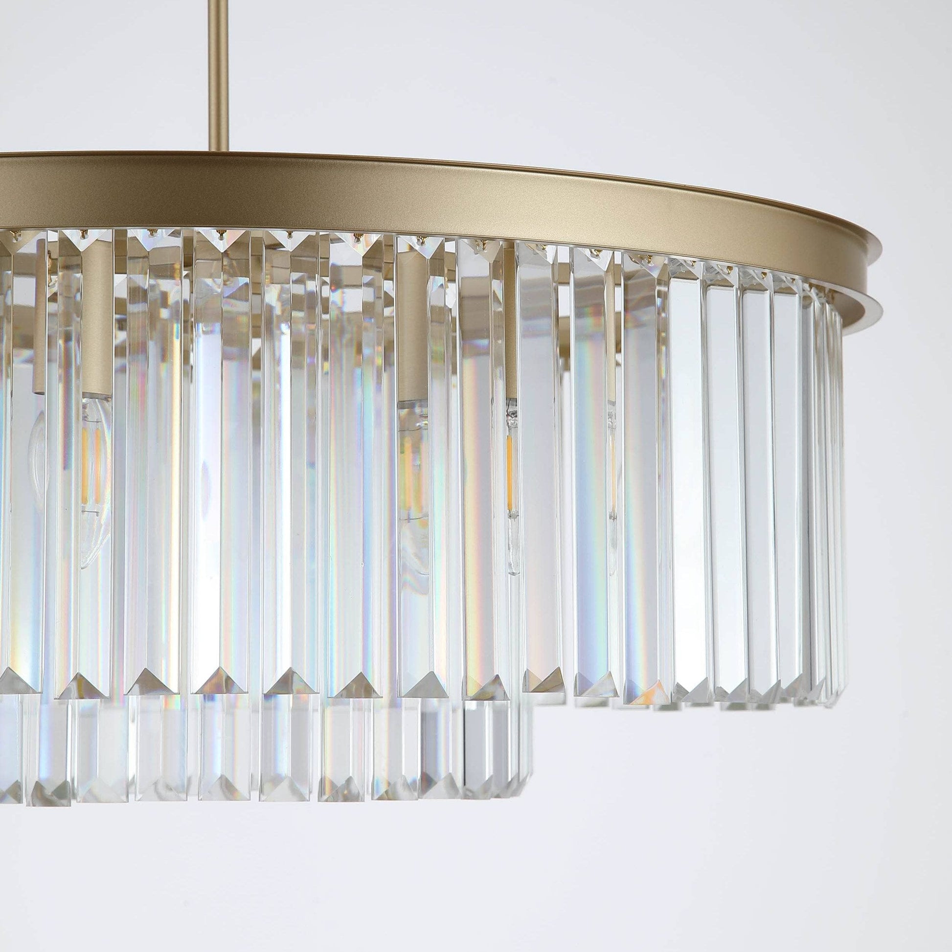 Lights  -  Cologne 6 Light Pendant Matt Gold with Clear Crystal Light  -  60450810