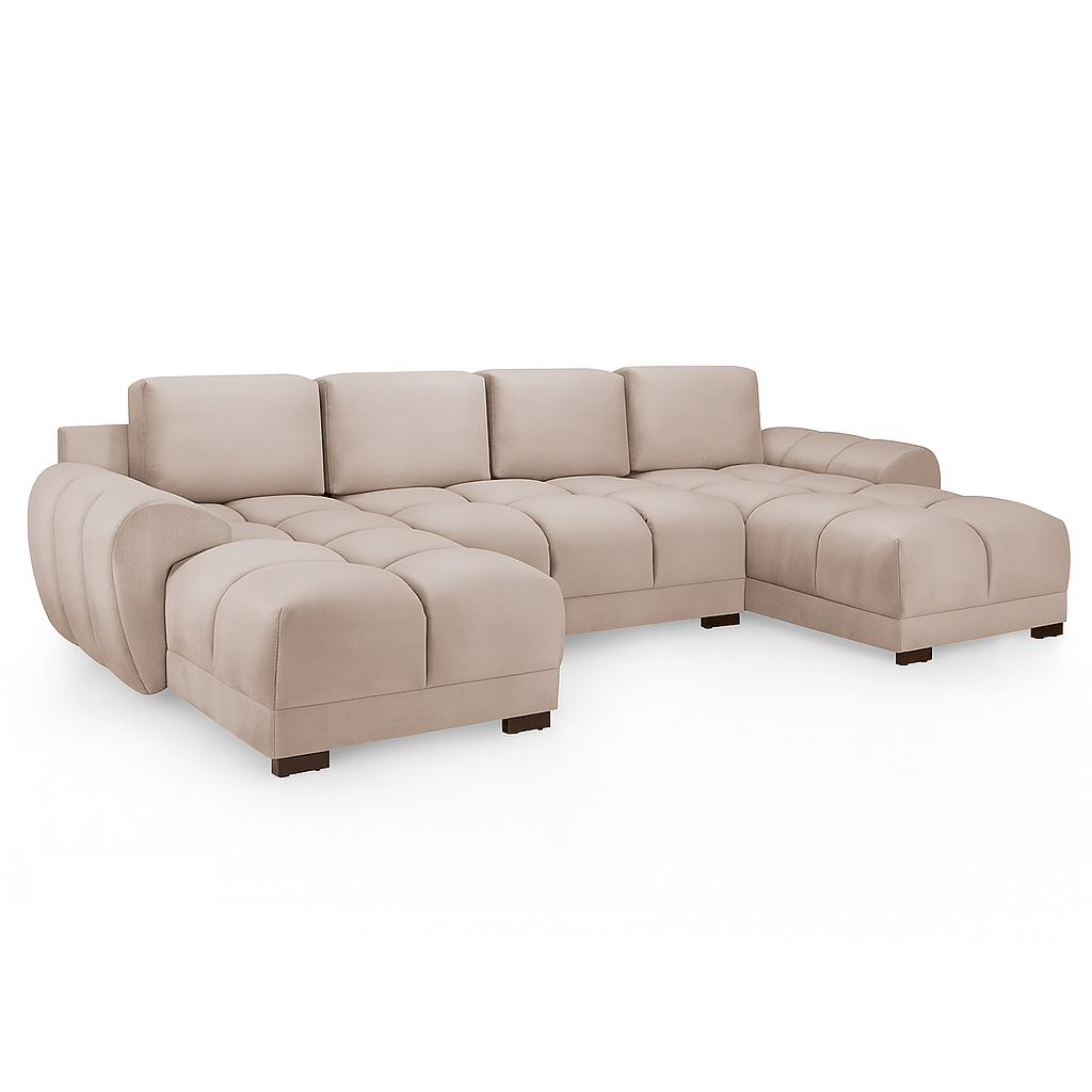 Furniture  -  Baltimore U Shape Corner Sofa - Mocha  -  60450813