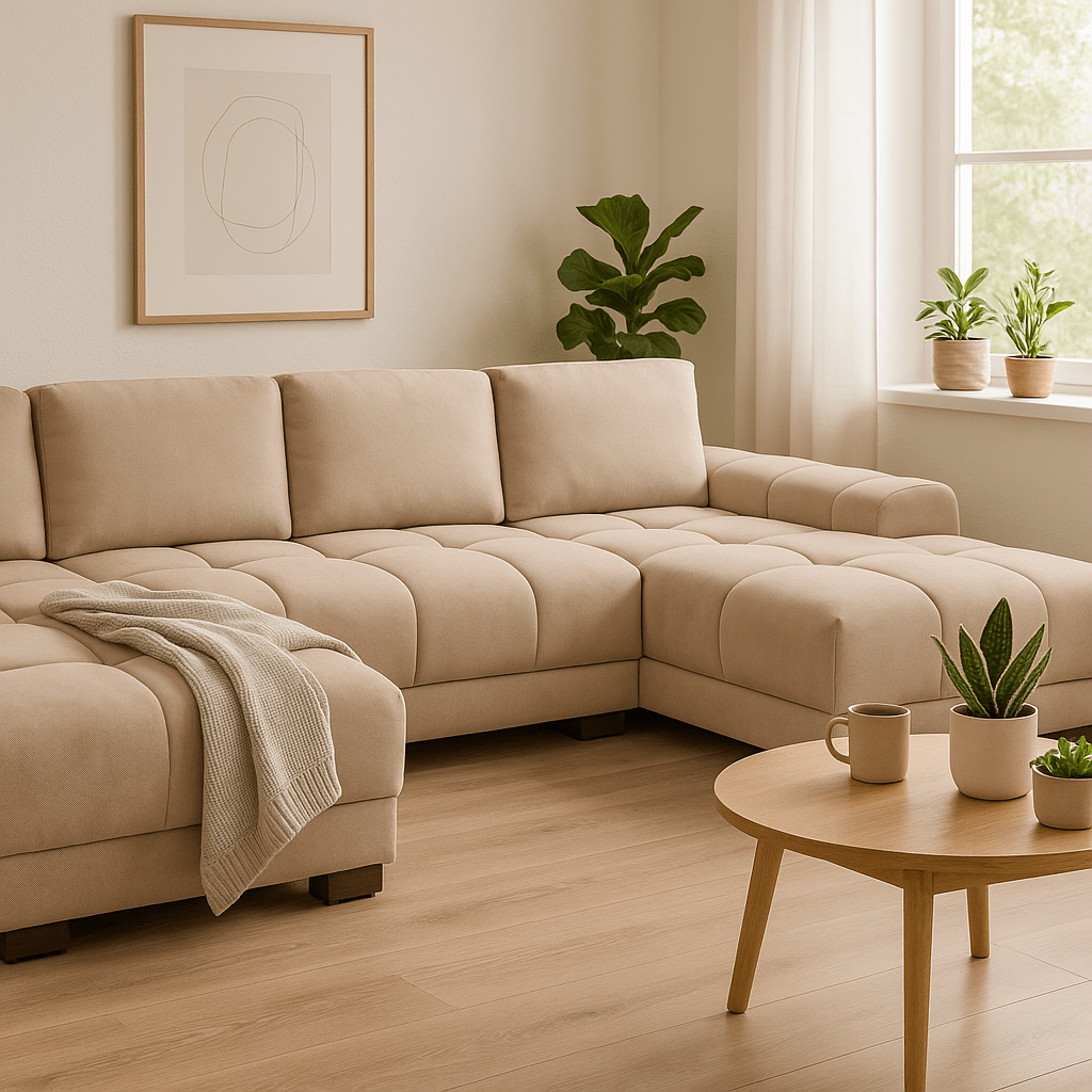 Furniture  -  Baltimore U Shape Corner Sofa - Mocha  -  60450813