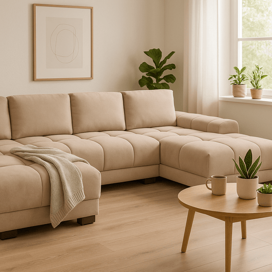 Furniture  -  Baltimore U Shape Corner Sofa - Mocha  -  60450813