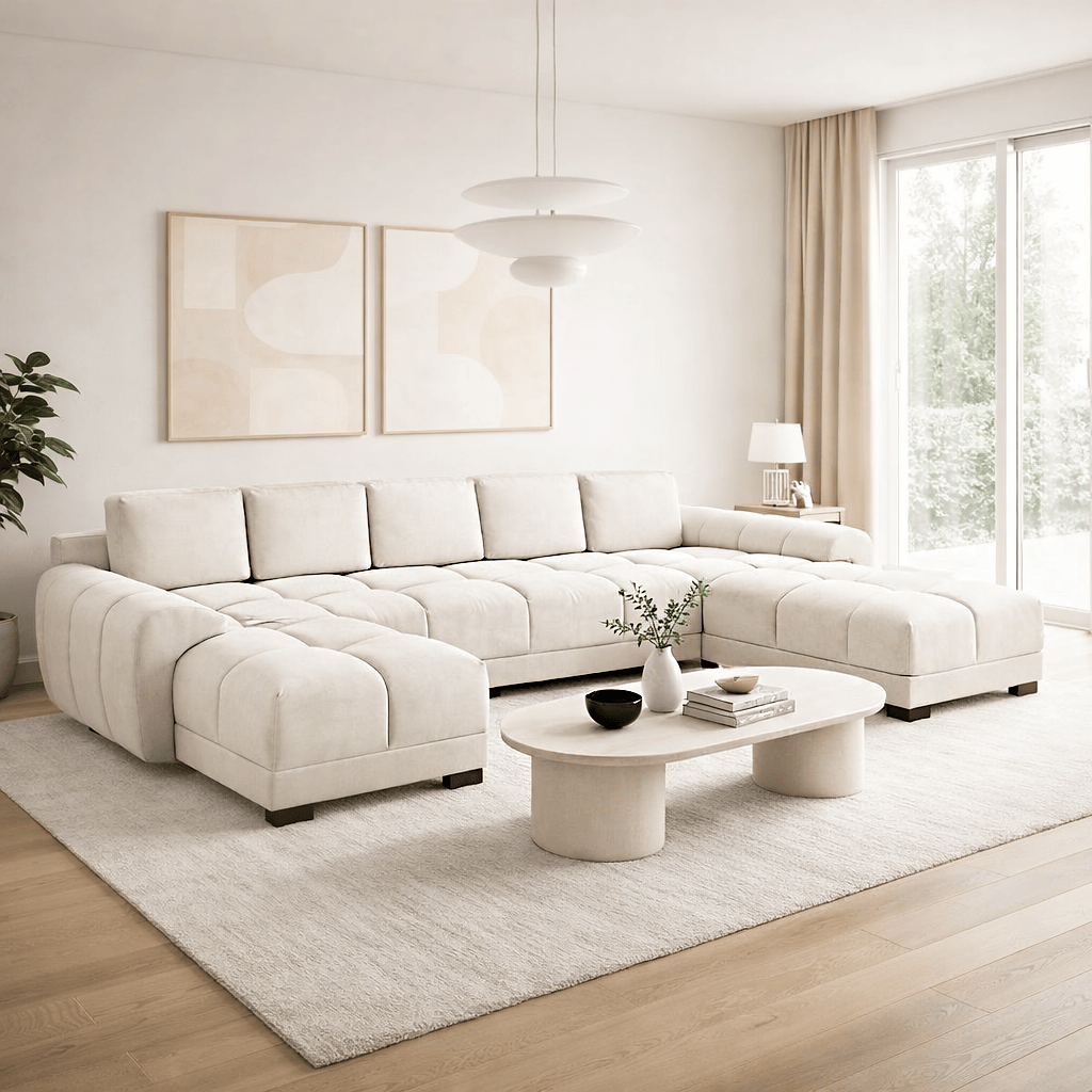 Furniture  -  Baltimore U-Shaped Sofa  - Cream  -  60450814