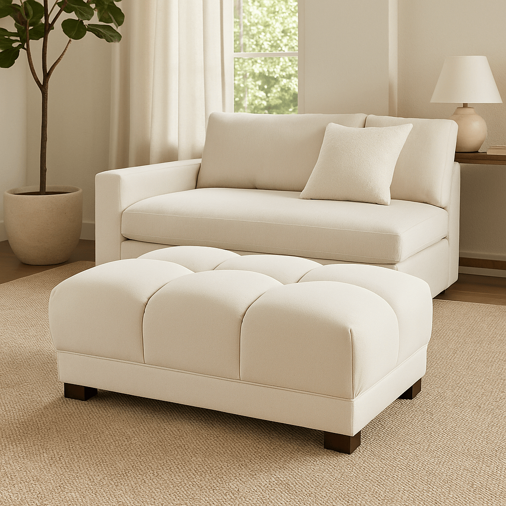Furniture  -  Baltimore Footstool - Cream  -  60450818