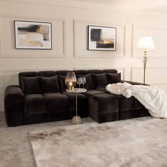 Furniture  -  Maine Right Hand Facing Corner Sofa - Black  -  60450824