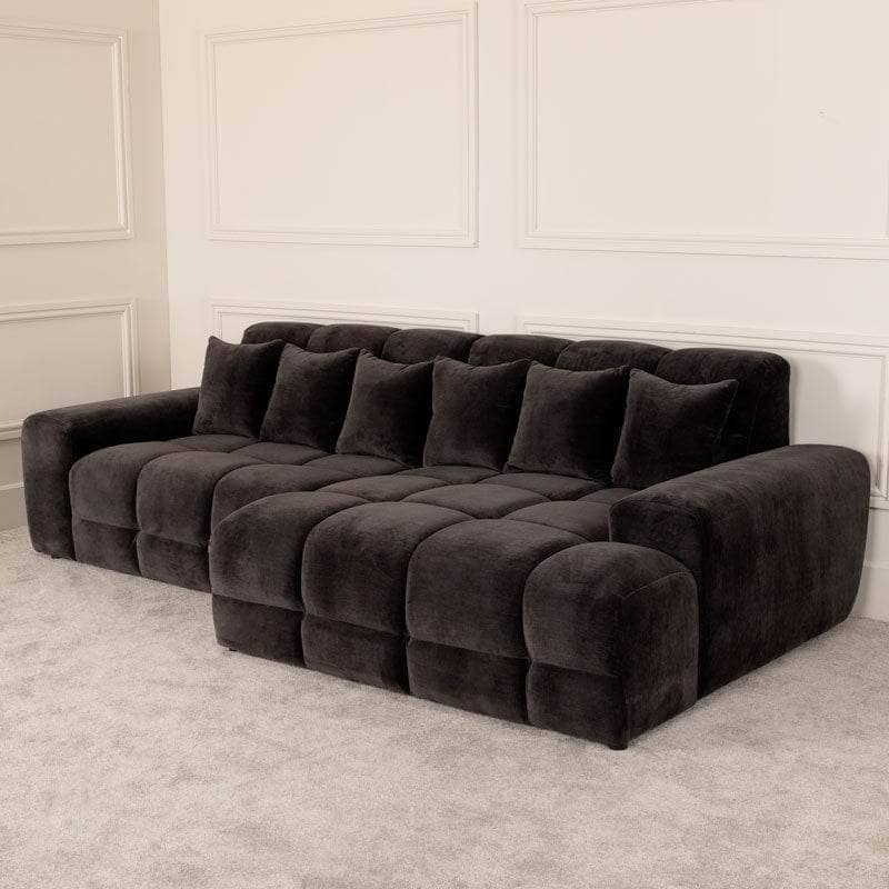 Furniture  -  Maine Right Hand Facing Corner Sofa - Black  -  60450824