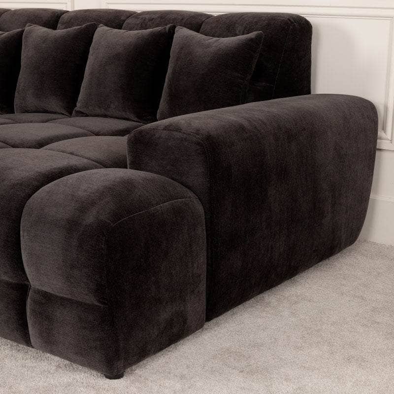 Furniture  -  Maine Left Hand Facing Corner Sofa - Black  -  60450823