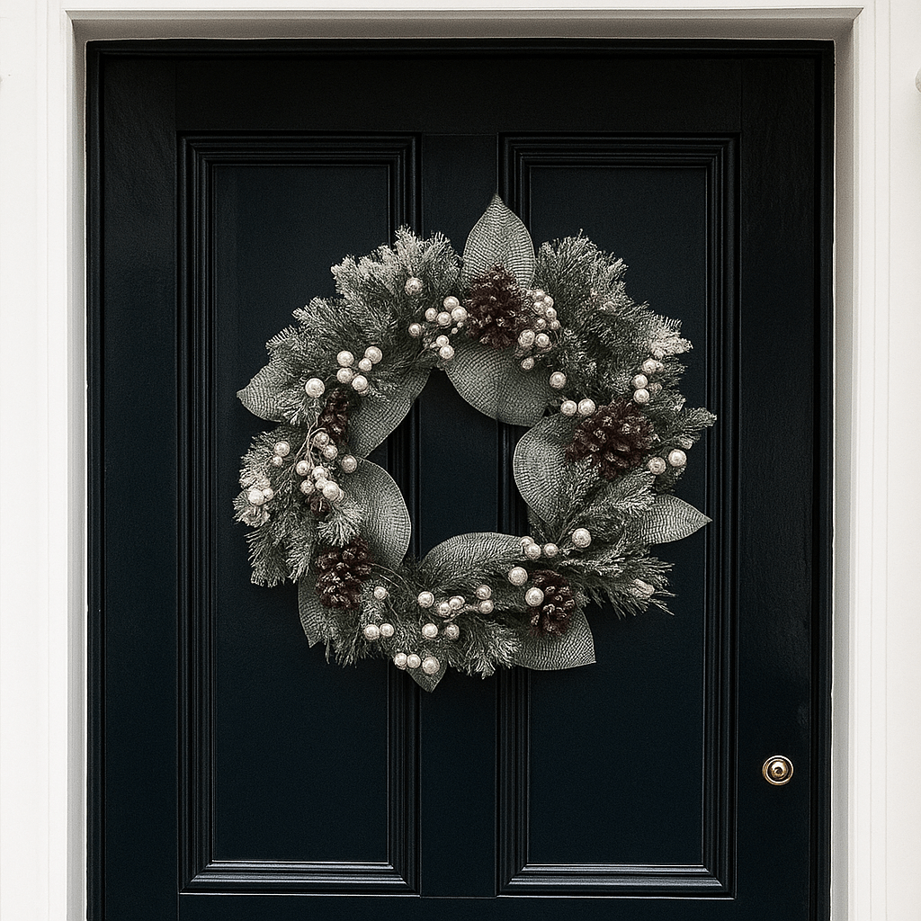 Christmas  -  Collyweston Snowy Wreath - 61cm  -  60450849