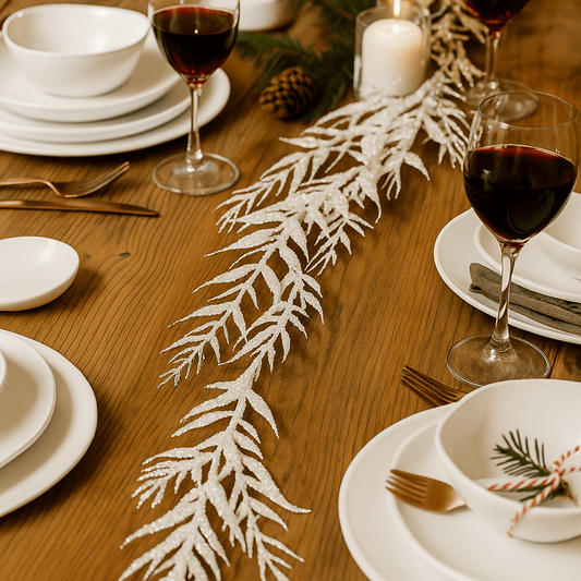 Christmas  -  White Leaf Garland - 180cm  -  60450859