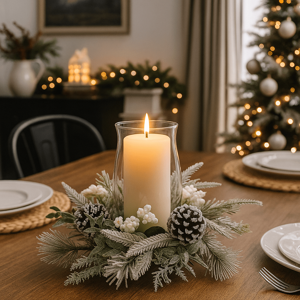 Christmas  -  Snowy Castor Berry Candle Holder  -  60450863