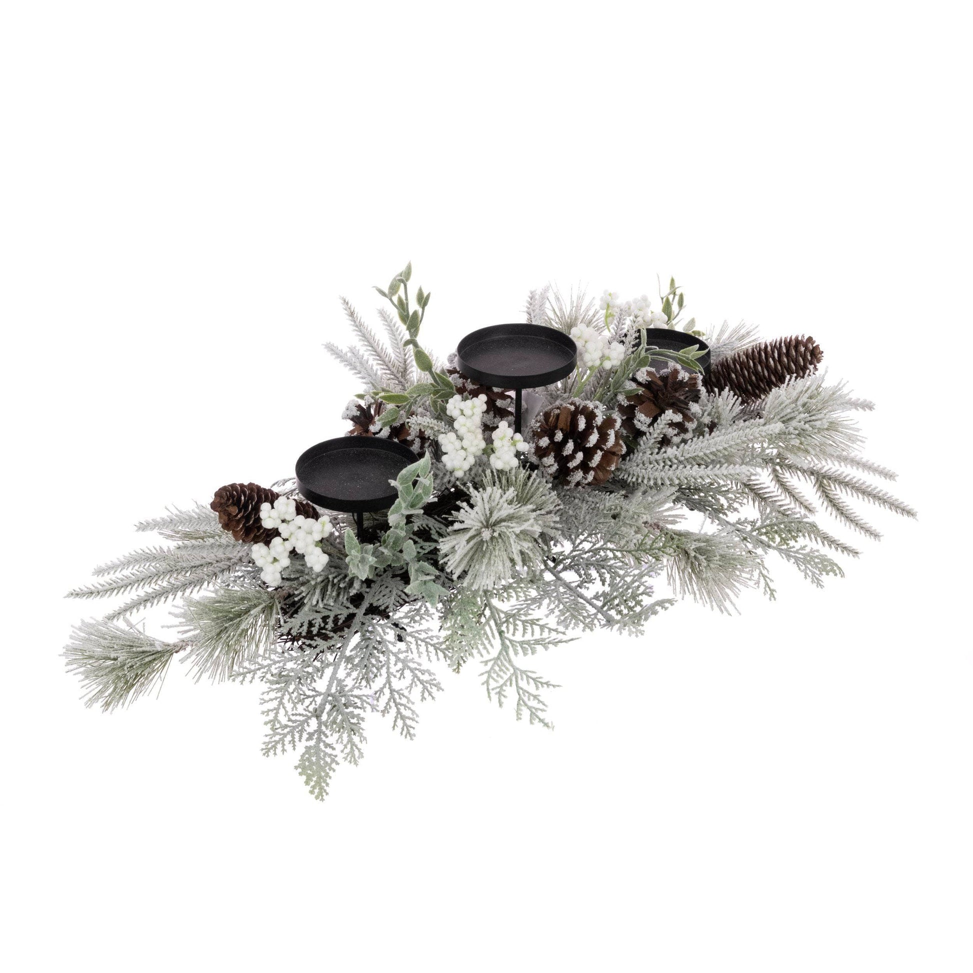 Christmas  -  Snowy Castor Berry 3 Candle Holder  -  60450864
