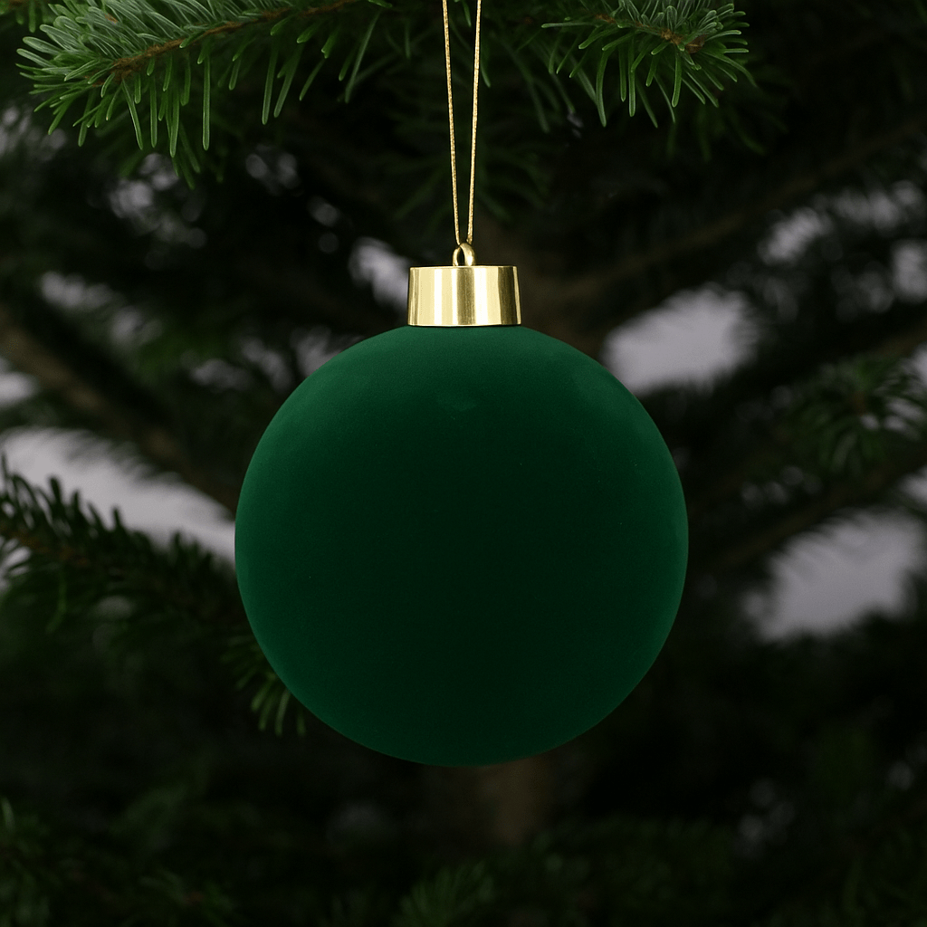 Christmas  -  Green Velvet Ball Christmas Decoration - 20cm  -  60483925