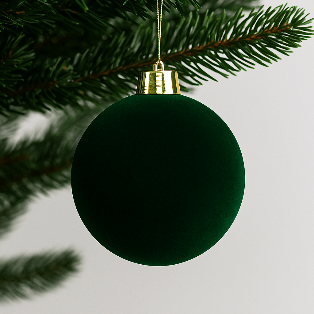 Christmas  -  Green Velvet Ball Christmas Decoration - 20cm  -  60483925