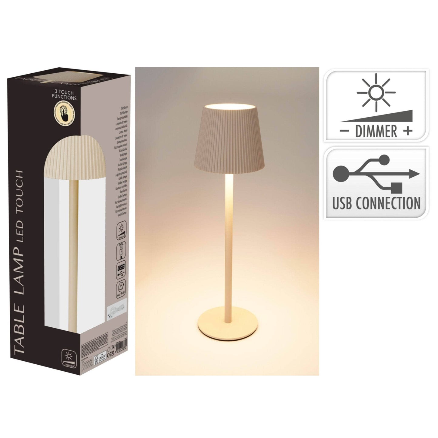 Lights  -  Cream Table Lamp - 10 x 36cm  -  60483928