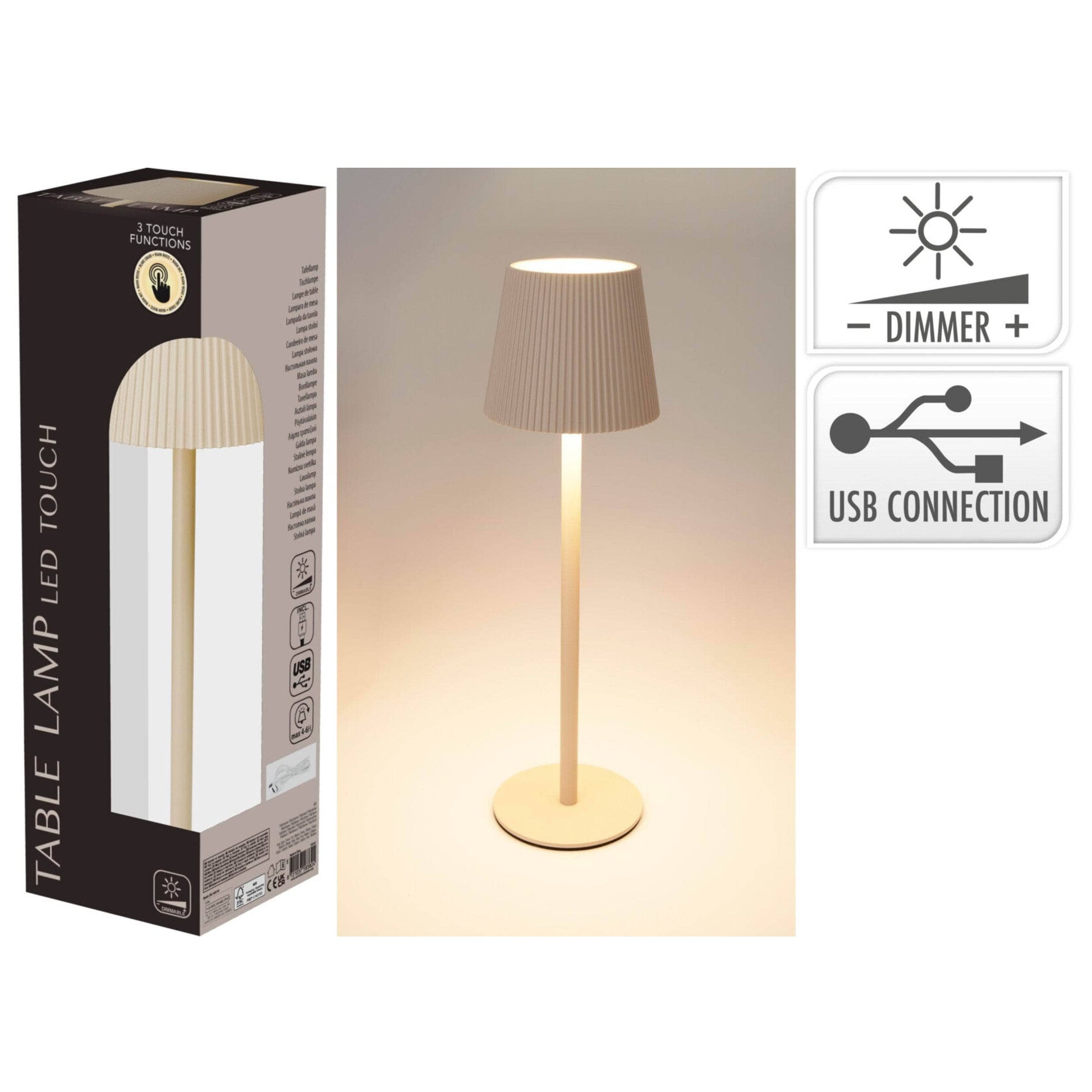 Lights  -  Cream Table Lamp - 10 x 36cm  -  60483928