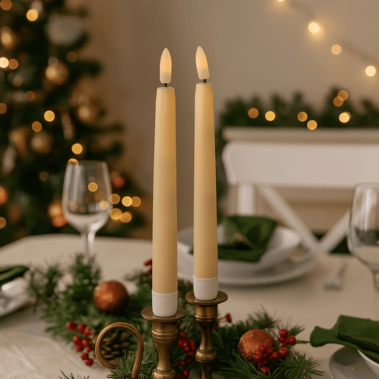 Christmas  -  Ivory Dinner Candles 2 Pack - 27cm  -  60483934