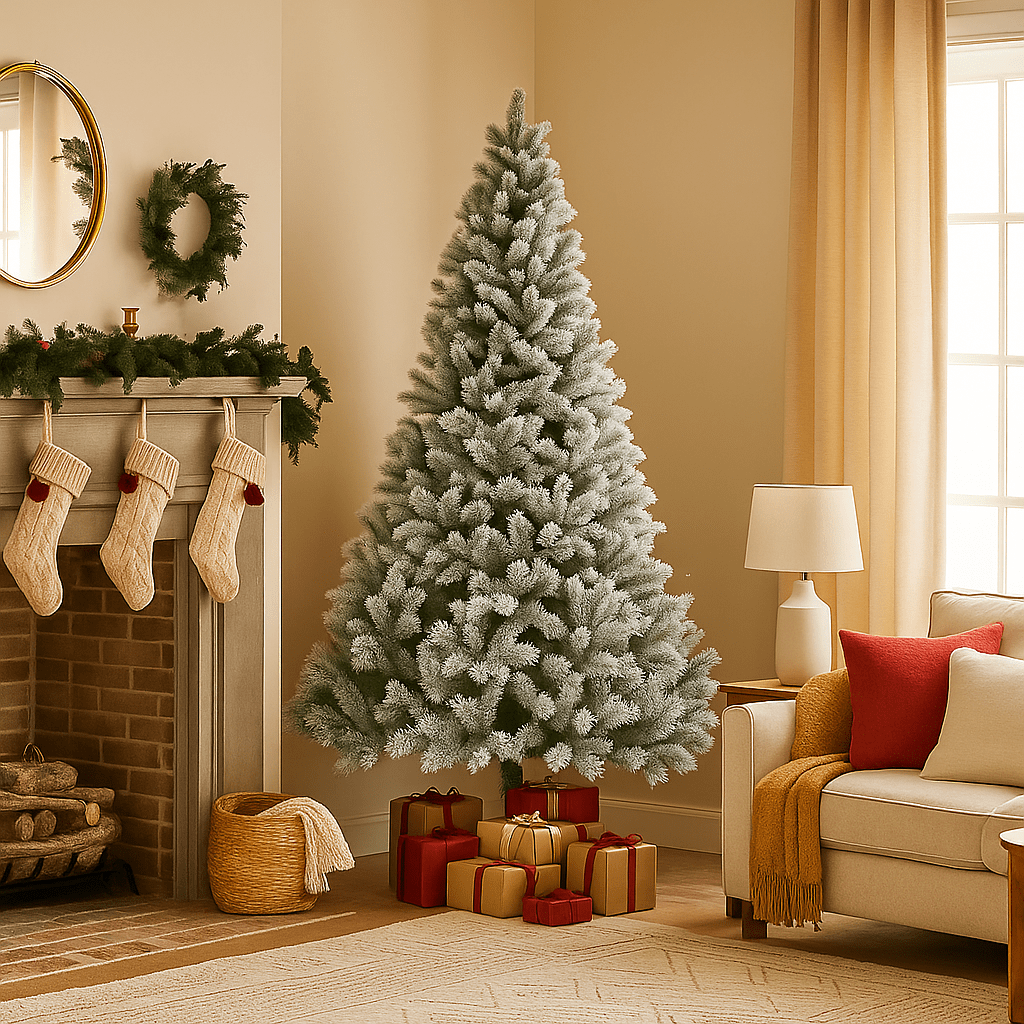 Christmas  -  Canada Frosted Spruce Christmas Tree - 7ft  -  60483945