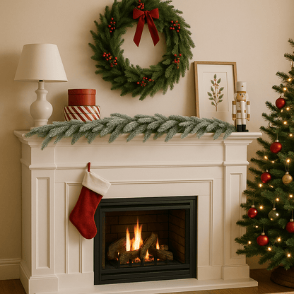 Christmas  -  Natural Frost Tipped Christmas Garland - 1.5m  -  60483976