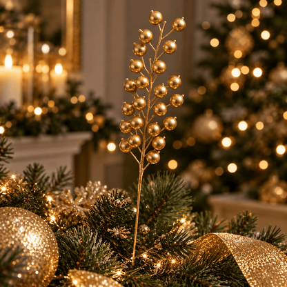 Christmas  -  Gold Berry Stem - 65cm  -  60483979