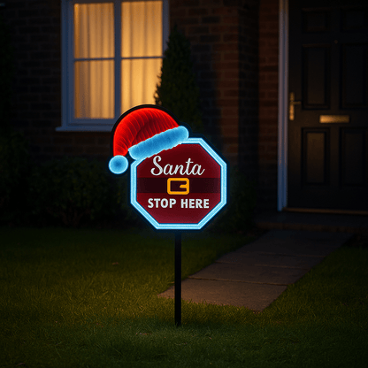 Christmas  -  Infinity Santa Stop Here Stake - 40cm  -  60483998