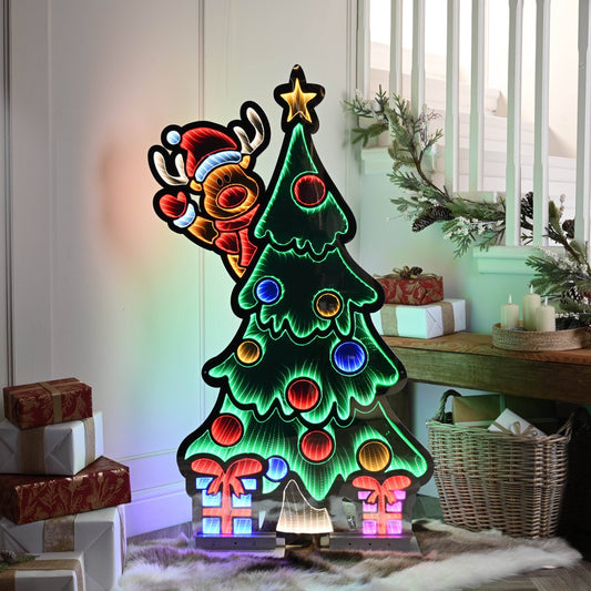 Christmas  -  Infinity Waving Reindeer On Tree Light - 120cm  -  60484000
