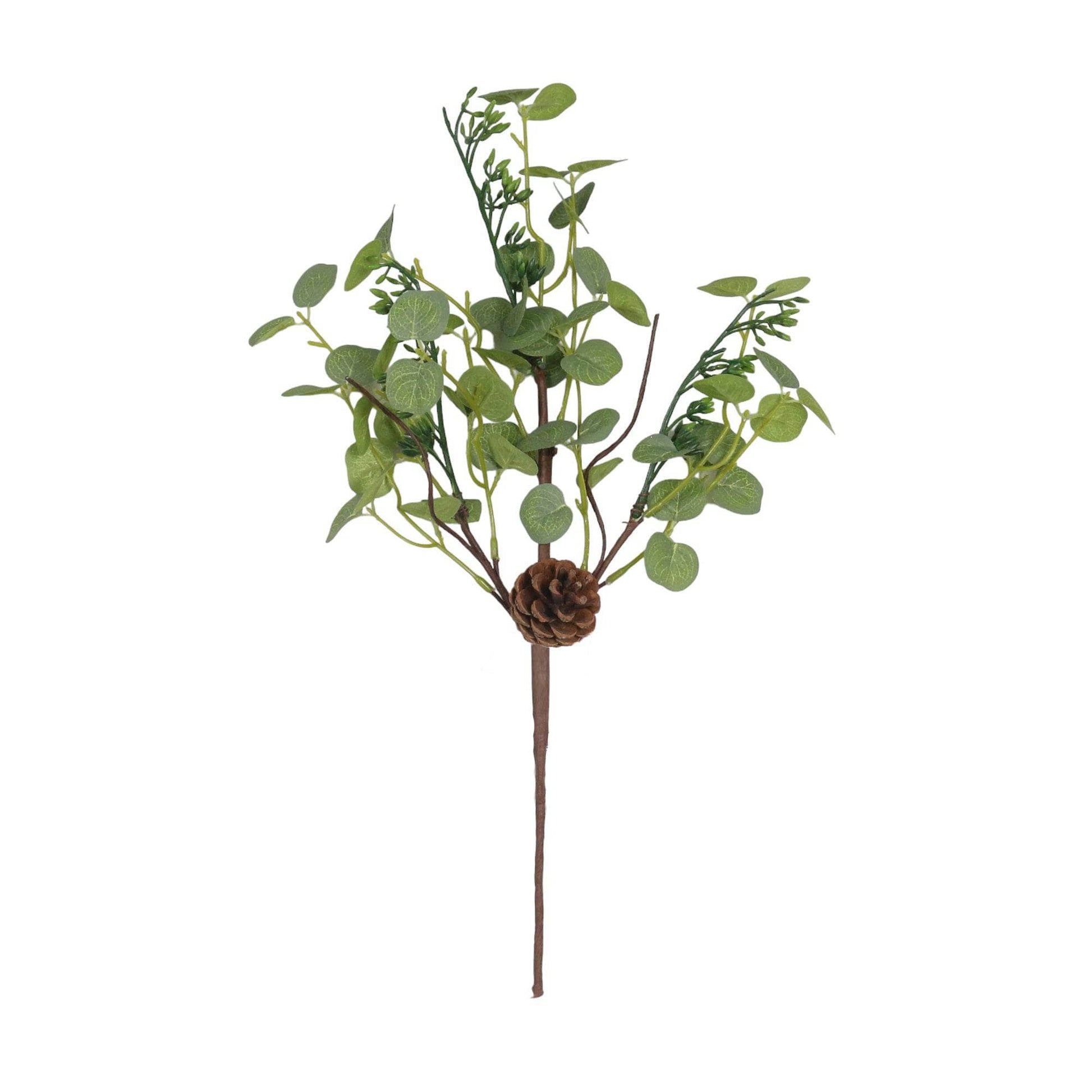 Christmas  -  Pinecone With Clover Leaves Stem - 42cm  -  60484019