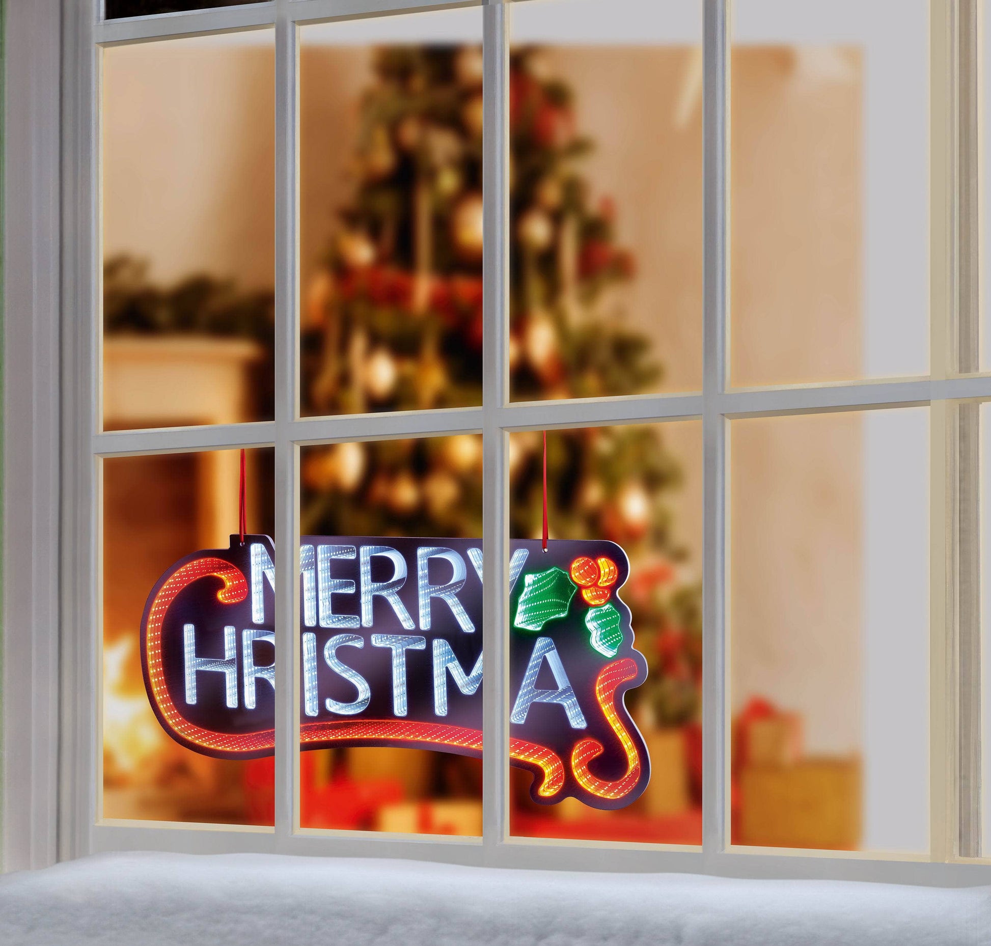 Christmas  -  Infinity Mirror Hanging Merry Christmas Sign - 60cm  -  60484022