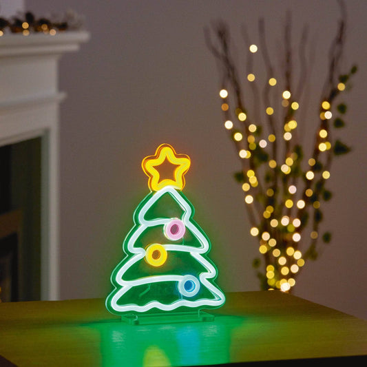 Christmas  -  Christmas Tree Tabletop Neon Sign - 25cm  -  60484036
